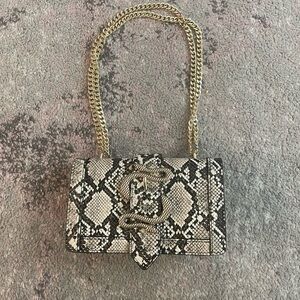 Express Faux Snakeskin Chain Shoulder Purse Bag Small